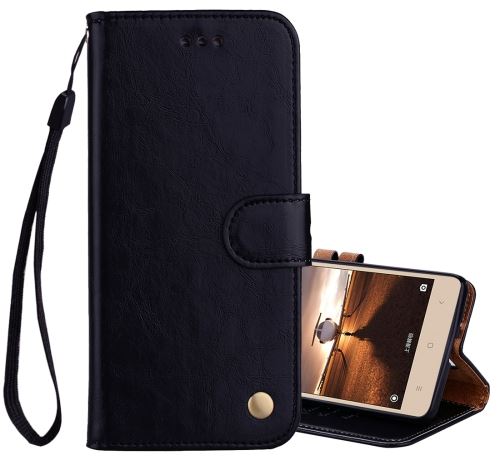 Xiaomi Redmi 3S Housse Etui Cuir PU Noir Texture Huilé ALS49655