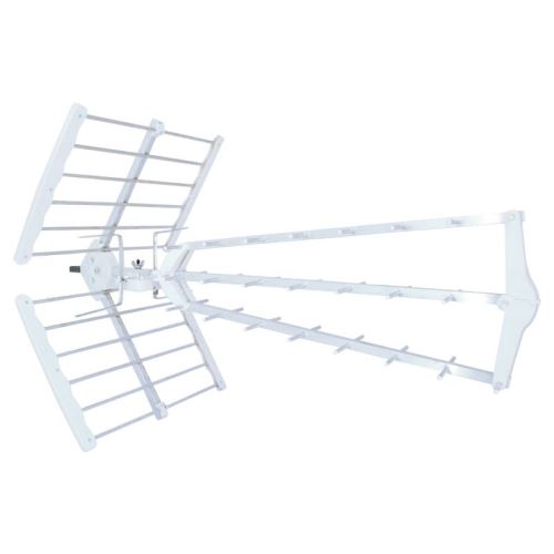 METRONIC Antenne d'extérieur trinappe amplifiée 55 dB - blanche - 415050