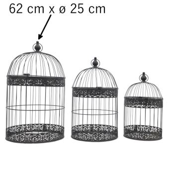 Grande Cage Oiseaux Marron Porte Plante Bougie Ronde 62 Cm X