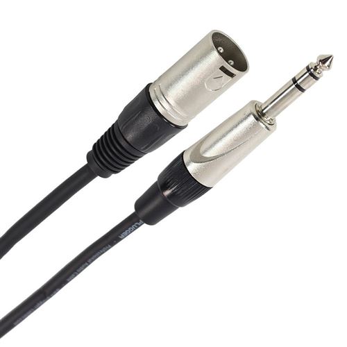 Plugger Câble XLR mâle 3b/Jack mâle stéréo 1,5 m Noir