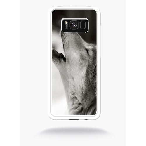 Coque Loup Hurlant Compatible Samsung S8+ Bord Transparent