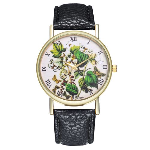 Papillon classique illustration montre femme montre tendance quartz horloge T215-Anoir