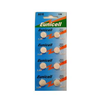 EUNICELL Lot de 40 piles AG10 LR1130 LR54 1,5 volt EUNICELL Lot de 40 piles AG10 LR1130 LR54 1,5 volt