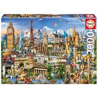 Puzzle 500 pièces : La folle Carte d'Europe - Educa - Rue des Puzzles