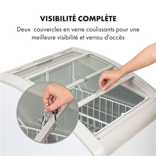 Klarstein Pro Eispalast Congelateur Coffre Vitre 100 Litres 7