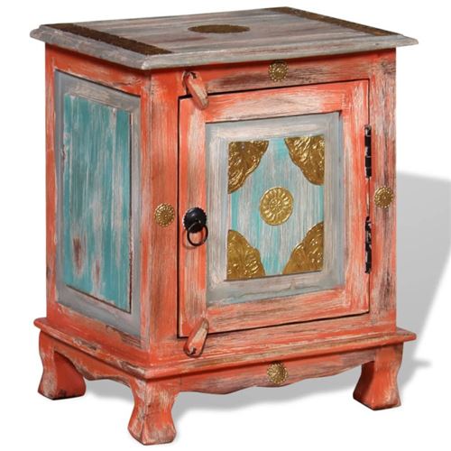 Vidaxl table de chevet bois de manguier massif orange 243969