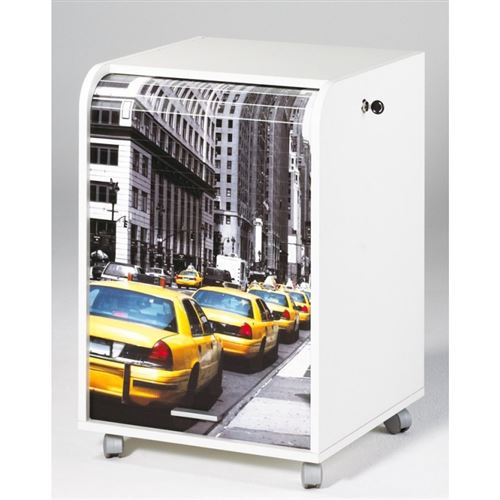 Caisson de bureau blanc 2 tiroirs - coloris: taxis jaunes 503