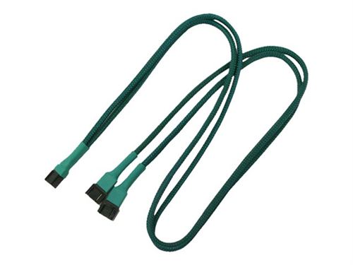 Nanoxia - Répartiteur d'alimentation de ventilateur - alimentation interne - 3 broches (F) pour alimentation interne - 3 broches (M) - 60 cm - vert