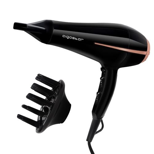 Aigostar Fighter - Sèche-cheveux professionnel ionique avec accessoires. 2400 W. Option air froid. Design exclusif.