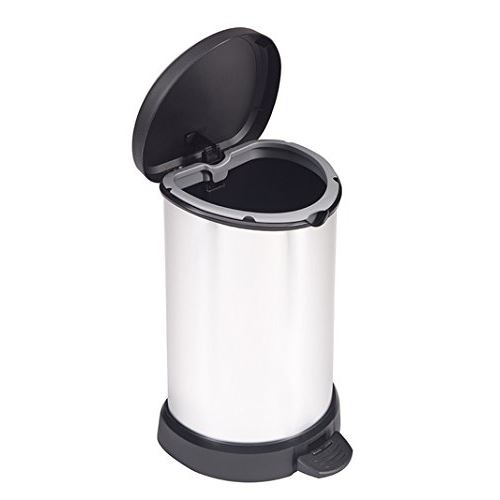 Curver poubelle métallisé 20l food argent