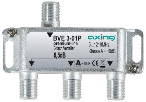 Axing bve 3-01p splitter distributeur repartiteur 3 voies sorties pour fm catv télévision numérique par câble (5-1218 mhz)