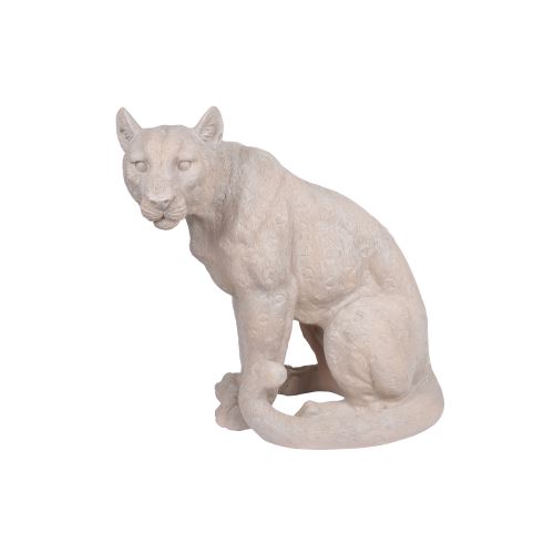 léopard en polyresine taupe h.41*l.22.5*p.40cm
