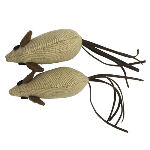 Meilleurs prix pour set de 2 souris pour chat en polyester l14cm coloris écru