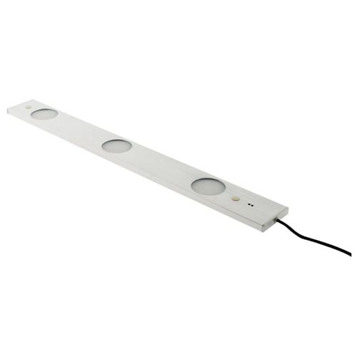Zenitech - Réglette plate LED 3x 62W - Capteur de mouvement - 50cm - Inox brosse