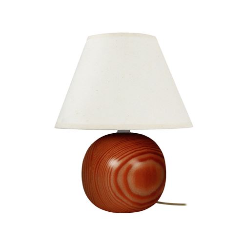 Lampe bois lampe de chevet bois hetre - 18x18x26cm - foncé tosel e0259a