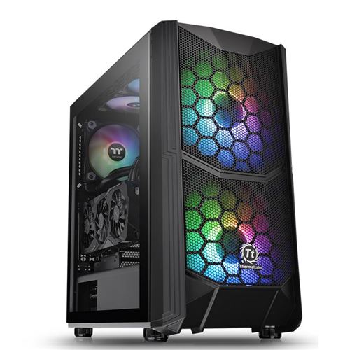 Boîtier Thermaltake Commander C 35 TG ARGB Edition/Deux Ventilateurs ARGB 200 mm/Verre trempé/Boîtier ATX Moyen Tour