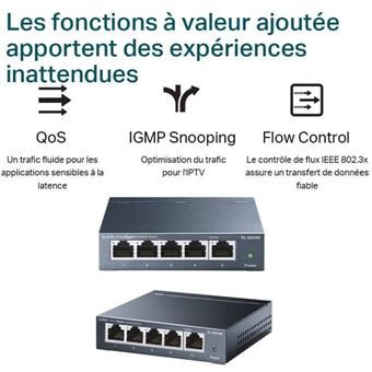 TP-Link Commutateur Gigabit métallique à 5 ports TL-SG105 - Commutateur - non géré - 5 x 10/100/1000 - de bureau