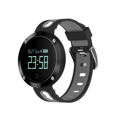 montre intelligente de bracelet de fréquence cardiaque de la pression artérielle poignet intelligent IP68 étanche DM58 Noir gris