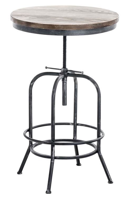 Table de bar Brighton en bois Ø 60 cm , Argent antique