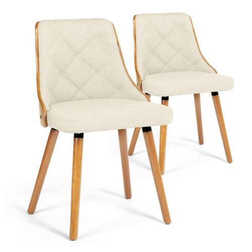 Paris Prix - Lot De 2 Chaises Design vence 79cm Chêne & Beige