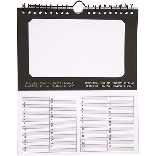 Creotime calendrier d'anniversaire vierge 19 x 23 cm