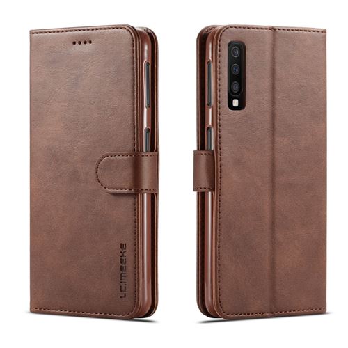 Etui en PU café pour votre Samsung Galaxy A7 (2018)