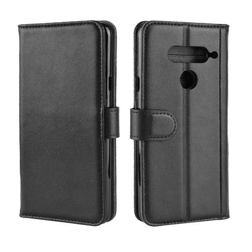 Etui en cuir véritable noir pour votre LG V40 ThinQ