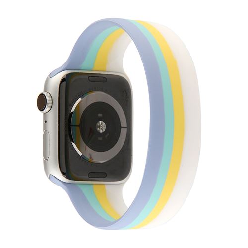 Bracelet en silicone élastique multicolore pour Apple Watch Series 6/ SE/ 5/ 4 44mm - Multicolore#12(Taille L)
