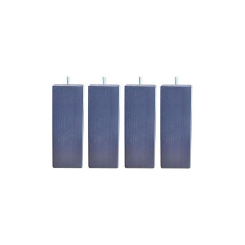 Jeu De Pieds Carres L 5,4 Cm X L 5,4 Cm H 14,5 Cm - Gris Anthracite - Lot De 4