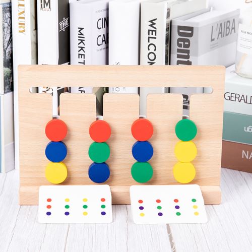 Quatre couleurs Marche jeu de sagesse pour enfants Toys jouets Puzzle éducatif en bois Pealer8410