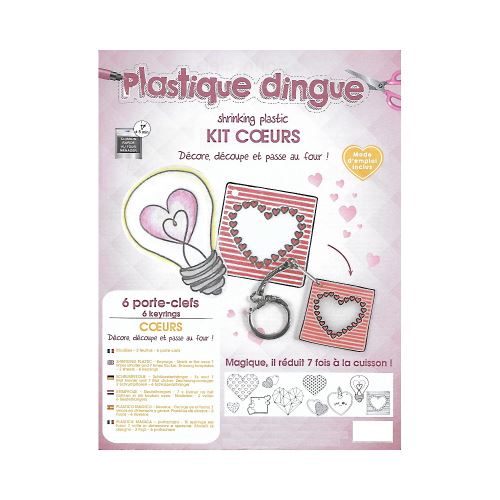 Loisirs Créatifs Enfants - Kit Plastique Dingue - Coeurs