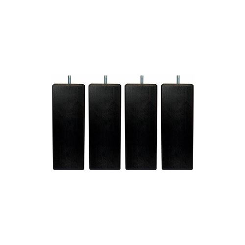 Jeu De Pieds Carres L 7 Cm X L 7 Cm H 19 Cm - Noir - Lot De 4