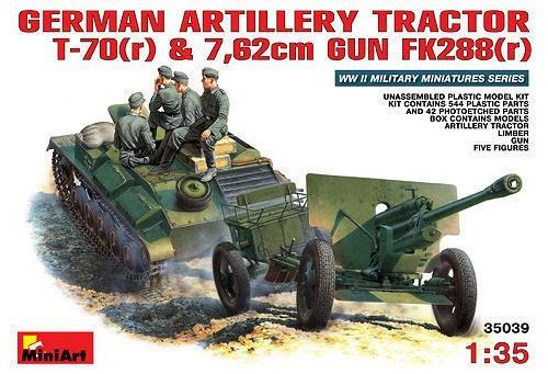 MINI ART Maquette  Tracteur d'artillerie allemand T-70 (r) & FK 288 (r)