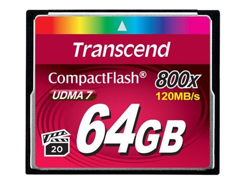 Transcend - Carte mémoire flash - 64 Go - 800x - CompactFlash