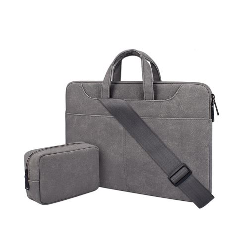 Sacoche d'ordinateur avec sac pour votre adaptateur secteur pour votre PC portable 15.6 Pouce - Gris foncé (405x285x30mm)
