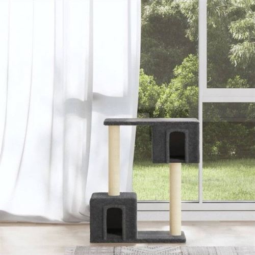 Vidaxl - Arbre &agrave; chat avec griffoirs en sisal Gris fonc&eacute; 60 cm