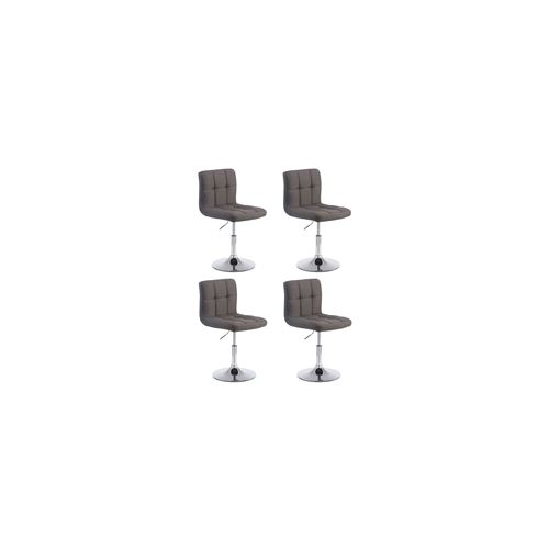 CLP Lot de 4 chaises lounge Palma V2 en Tissu ajustable et pivotant , Gris foncé