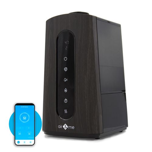 Humidificateur Ultrasonique connecte, vapeur froide/tiede, reservoir 5L, pieces de 40 m²