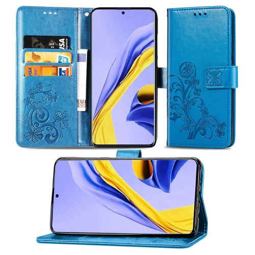 MPFRANCE Housse pour Samsung Galaxy A51 5G Bleu [Fleur de Lys]