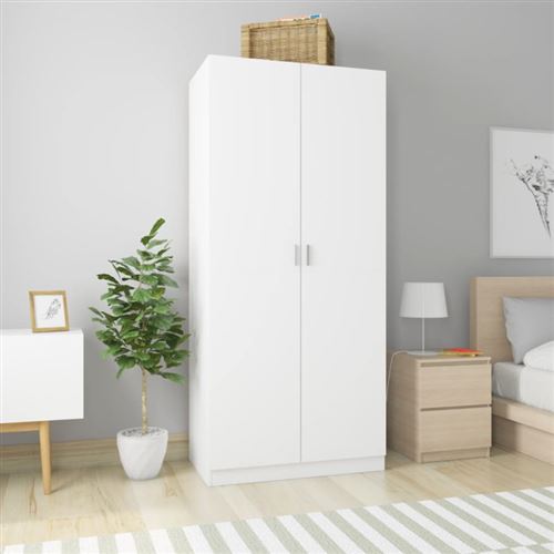 vidaXL Garde-robe Blanc 90x52x200 cm Aggloméré