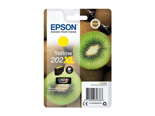 Epson 202XL - 8.5 ml - XL - jaune - original - blister - cartouche d'encre - pour Expression Premium XP-6000, XP-6005, XP-6100, XP-6105