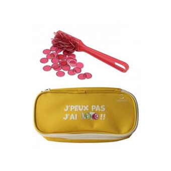 Kit Loto Bingo 3 En 1 : Trousse + Bâton Magnétique Rouge + 100 Pions - Cartaloto - Accessoires Jeu, Matériel