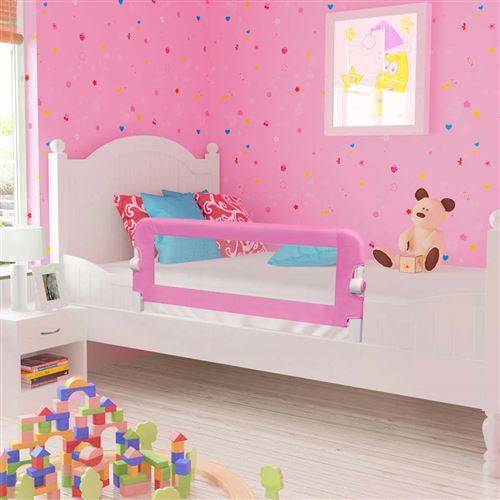 vidaXL Barrière de sécurité de lit d'enfant Rose 120x42 cm Polyester10170