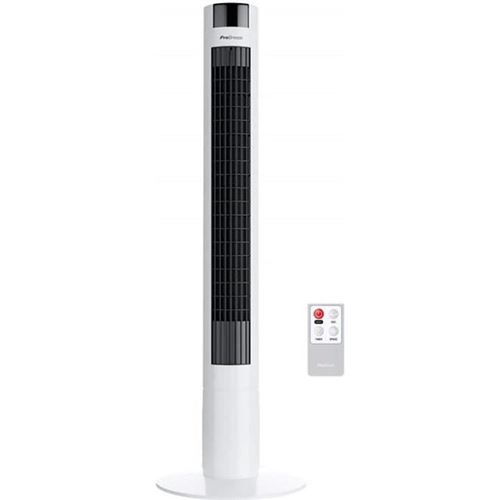 Ventilateur Colonne Oscillante Pro Breeze, Tour 45 Watts de 100 cm, Oscillation de 80°, 3 Vitesses, Télécommande et Minuterie - Blanc