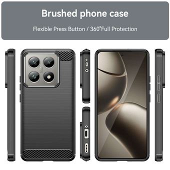 Coque pour Xiaomi 14T et 14T Pro 5G - housse etui silicone gel carbone + verre trempe - NOIR - Téléphonie