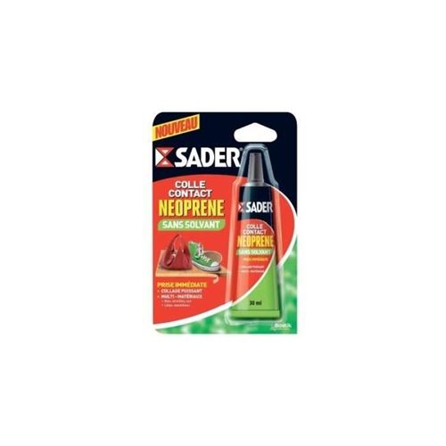 Colle contact sans solvant type néoprène Sader - Tube 30 ml