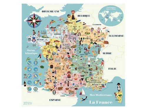 Vilac - Carte de France magnétique - Jeux éducatifs - Bois - Image 3