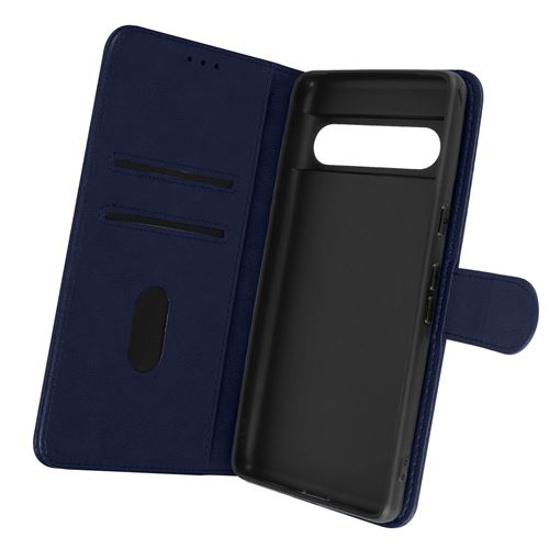 Housse pour Google Pixel 7 Pro Clapet Portefeuille Fonction Support Vidéo Avizar bleu nuit