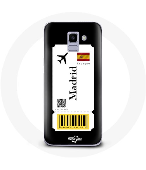 Coque pour Samsung Galaxy A6 2018 Billet d'avion Madrid Espagne Maniacase