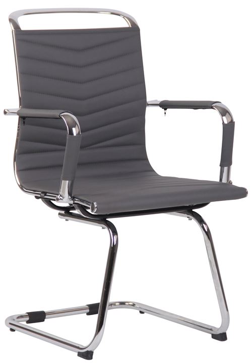 Chaise de visiteur Burnley en Similicuir ou Véritable Cuir , Gris/Similicuir